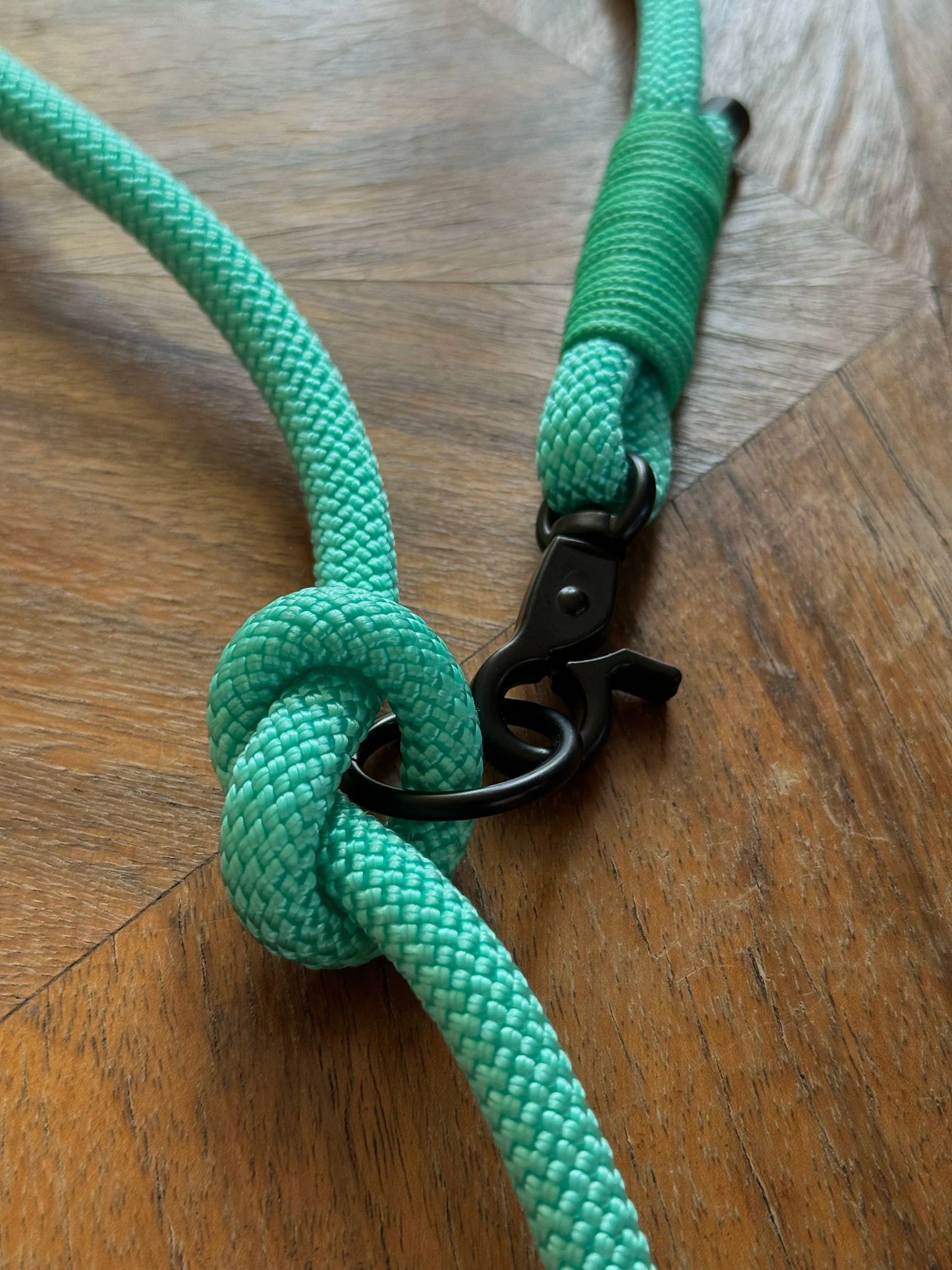 Smycz linowa hands-free 8 mm, 2.5 m, miętowa