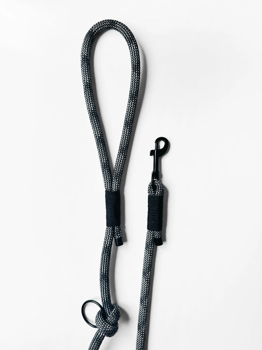 Smycz linowa 10 mm, 1.4 m, szary mix