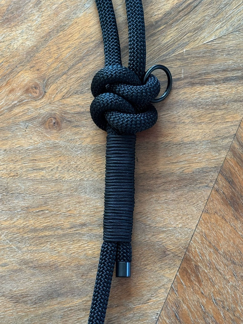 Smycz linowa 10 mm, 2 m, czarna