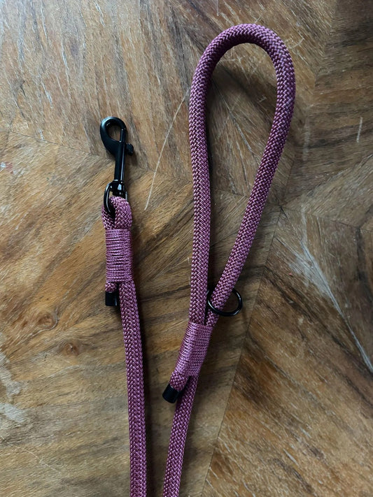 Smycz linowa 10 mm, 2 m, bakłażanowa/oberżynowa