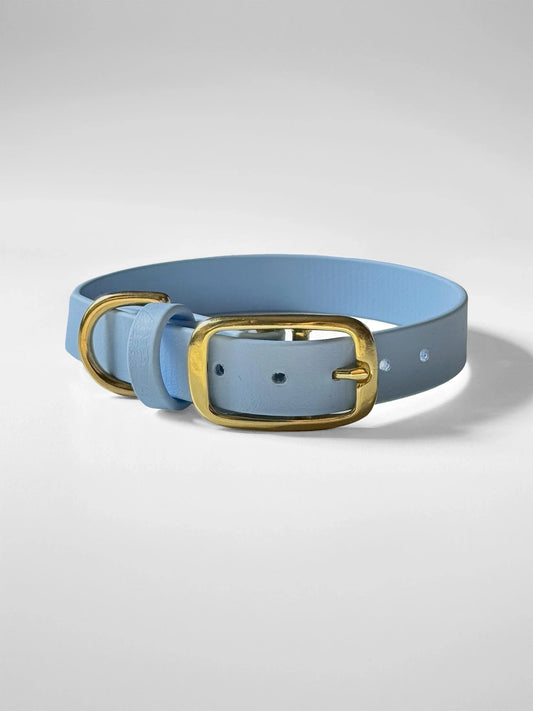 Obroża z Biothane z klamrą, Błękit, 19 mm, 31-37 cm