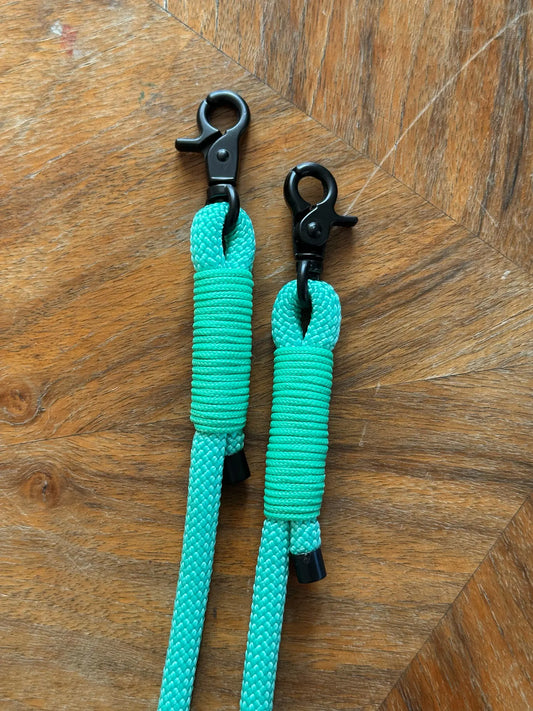 Smycz linowa hands-free 8 mm, 2.5 m, miętowa