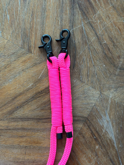 Smycz linowa hands-free 8 mm, 2.5 m, różowa