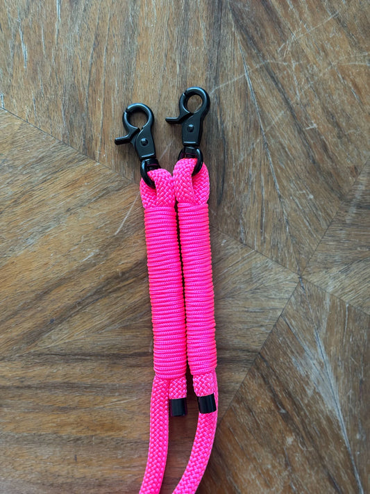 Smycz linowa hands-free 8 mm, 2.5 m, różowa