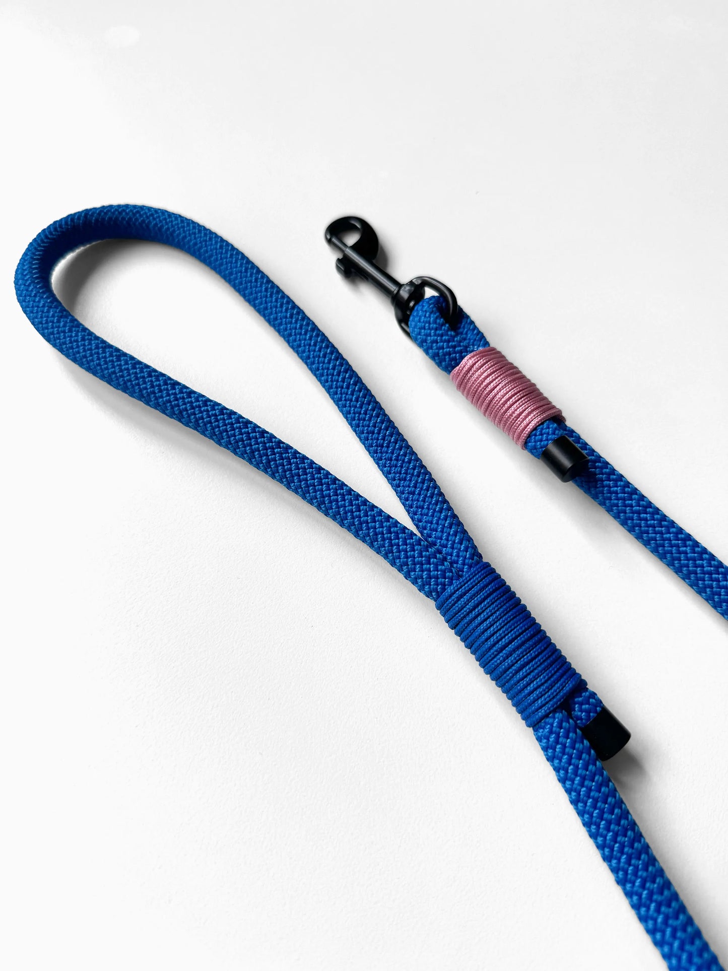 Smycz linowa z rączką dla psa, niebiska