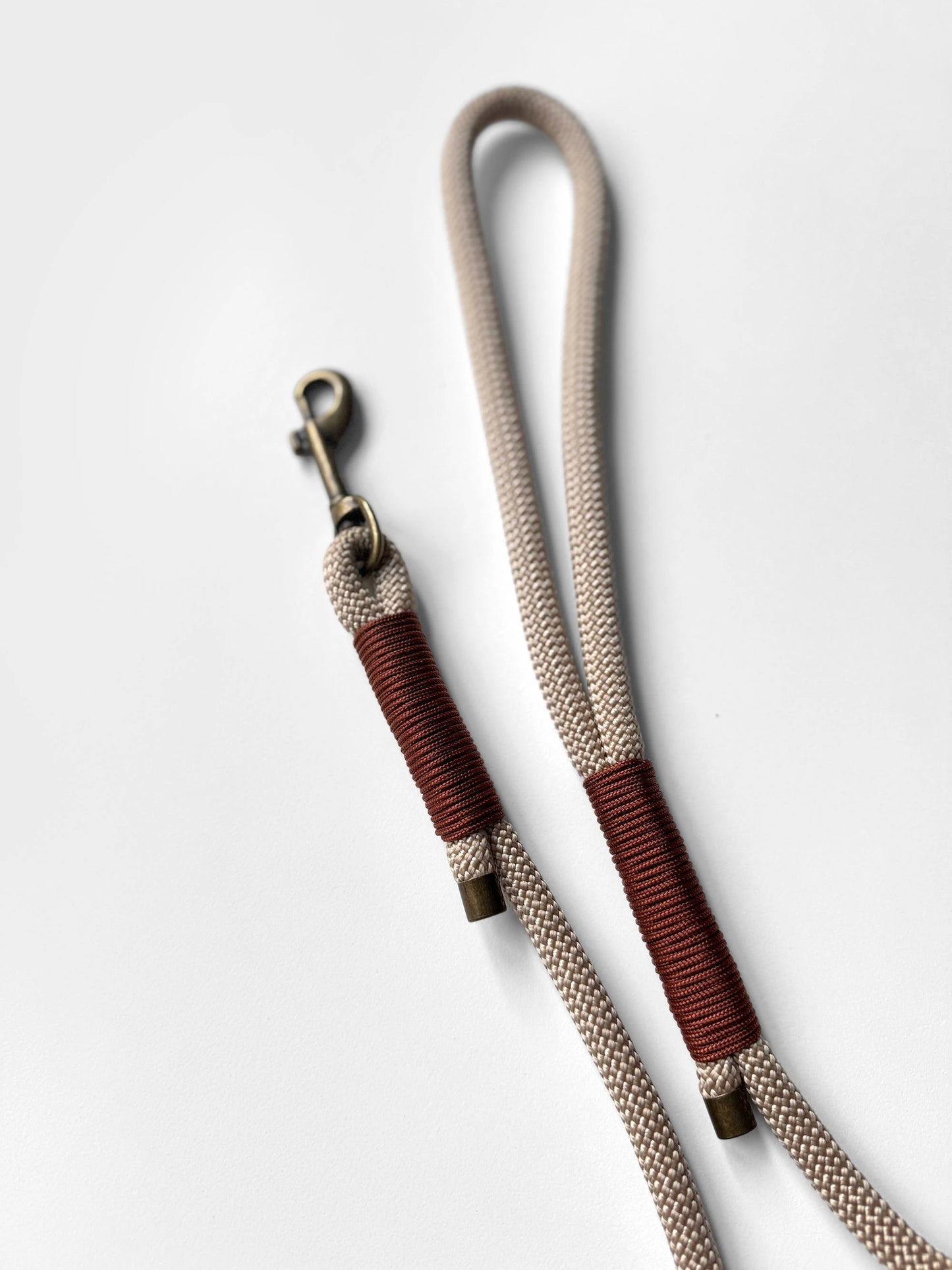 Smycz linowa z rączką, beżowa