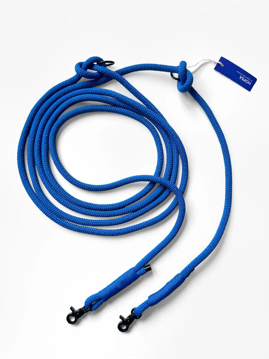 Smycz linowa przepinana, niebieska