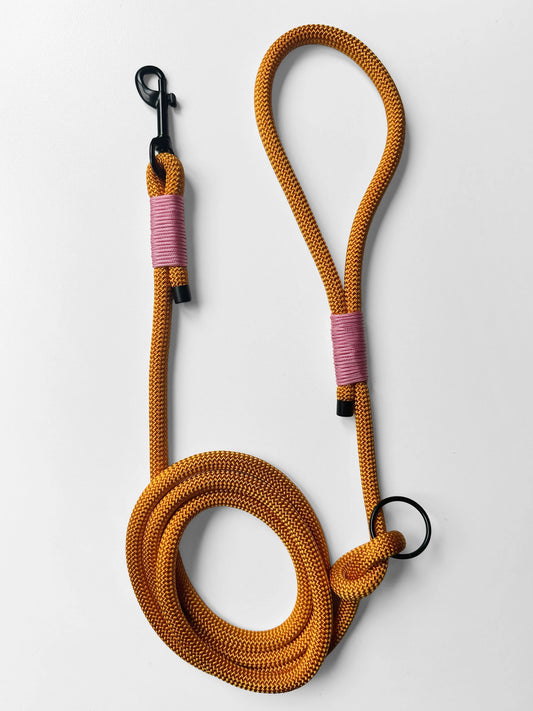 Smycz linowa 10 mm, 1.9 m, żółta