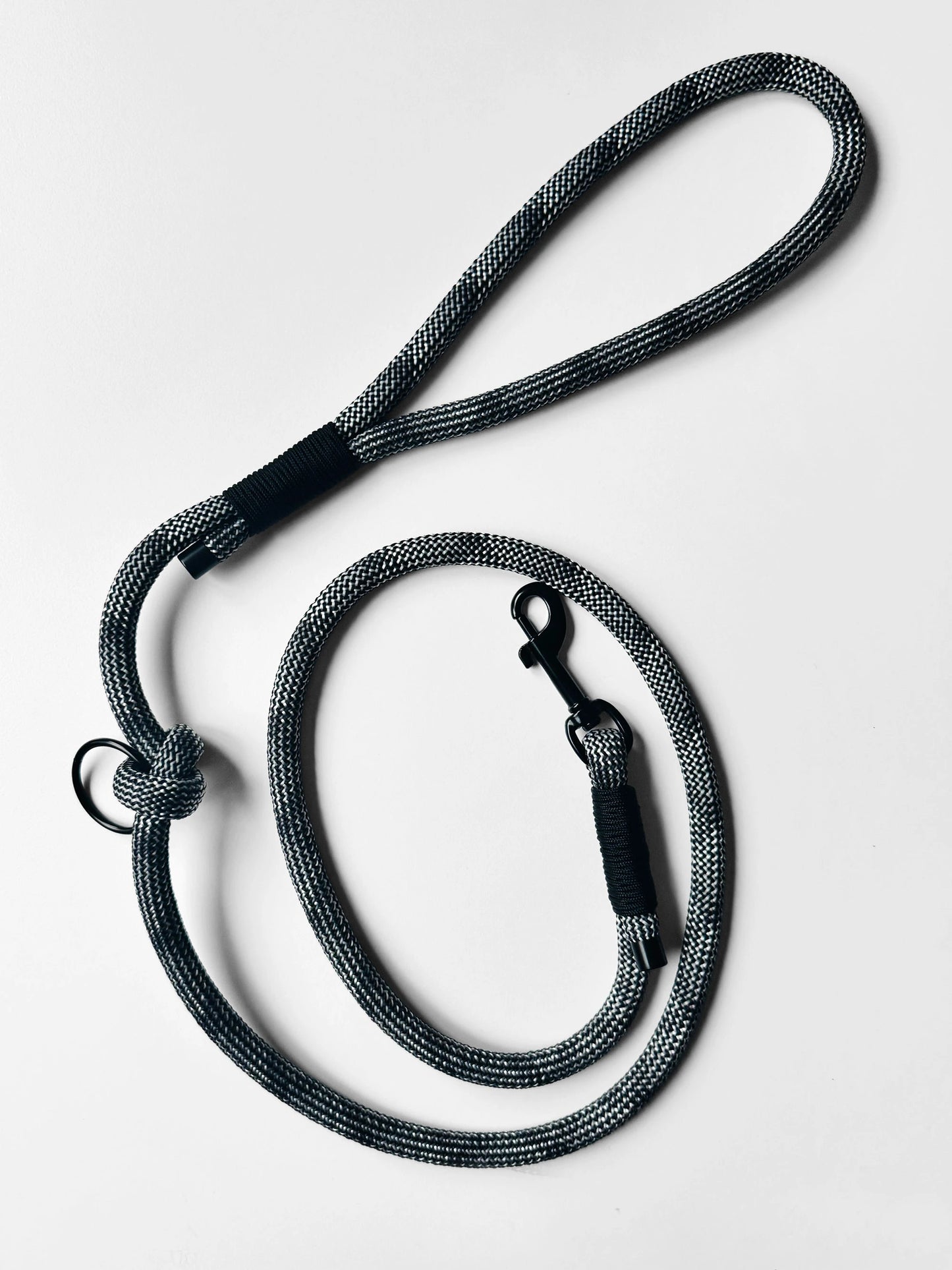 Smycz linowa 10 mm, 1.4 m, szary mix