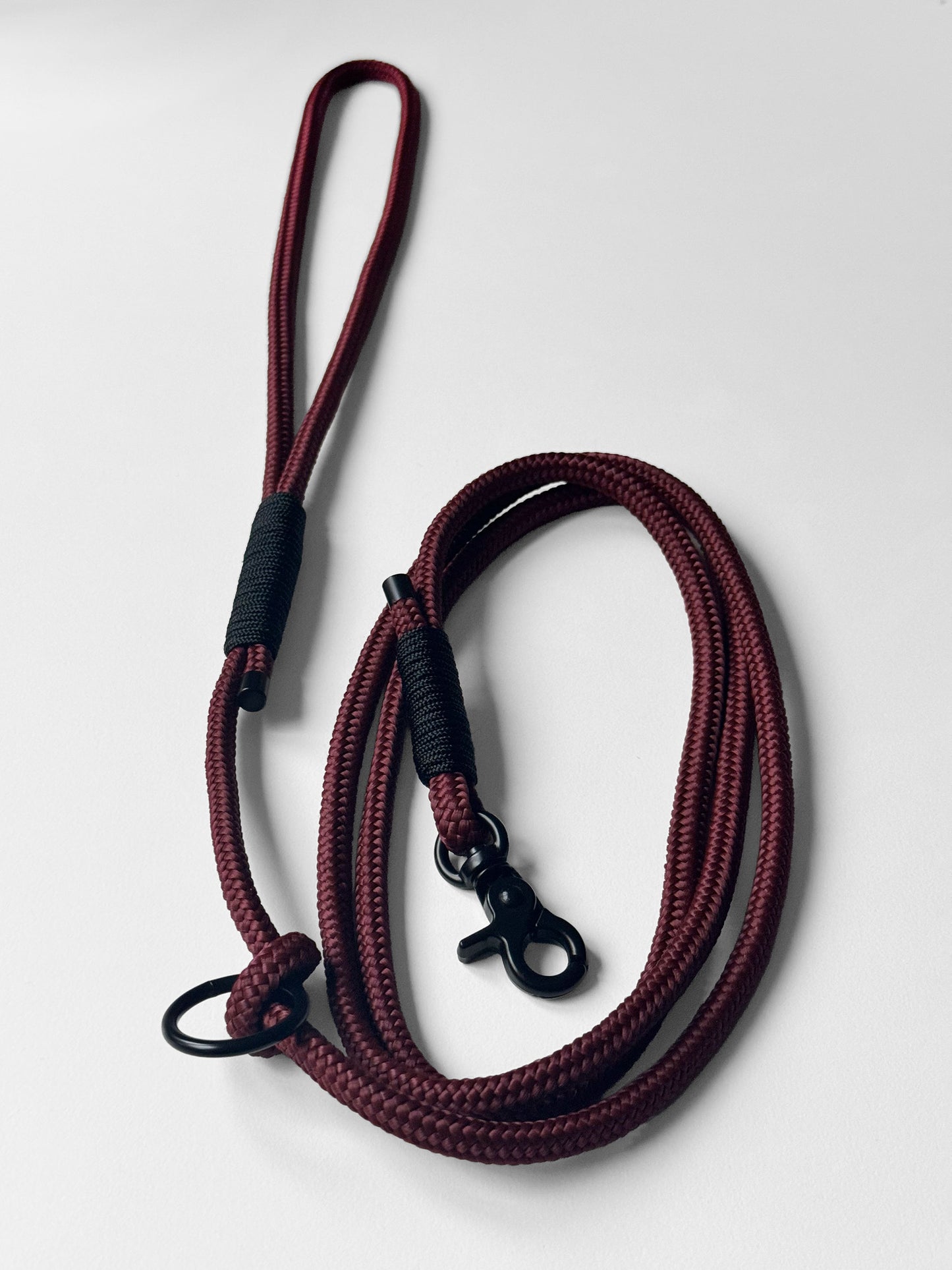 Smycz linowa miejska 6 mm, 1.6 m, ciemny brąz