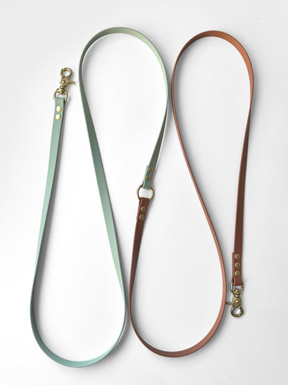 Smycz BioThane® Hands-free, Szałwiowa i jasny brąz