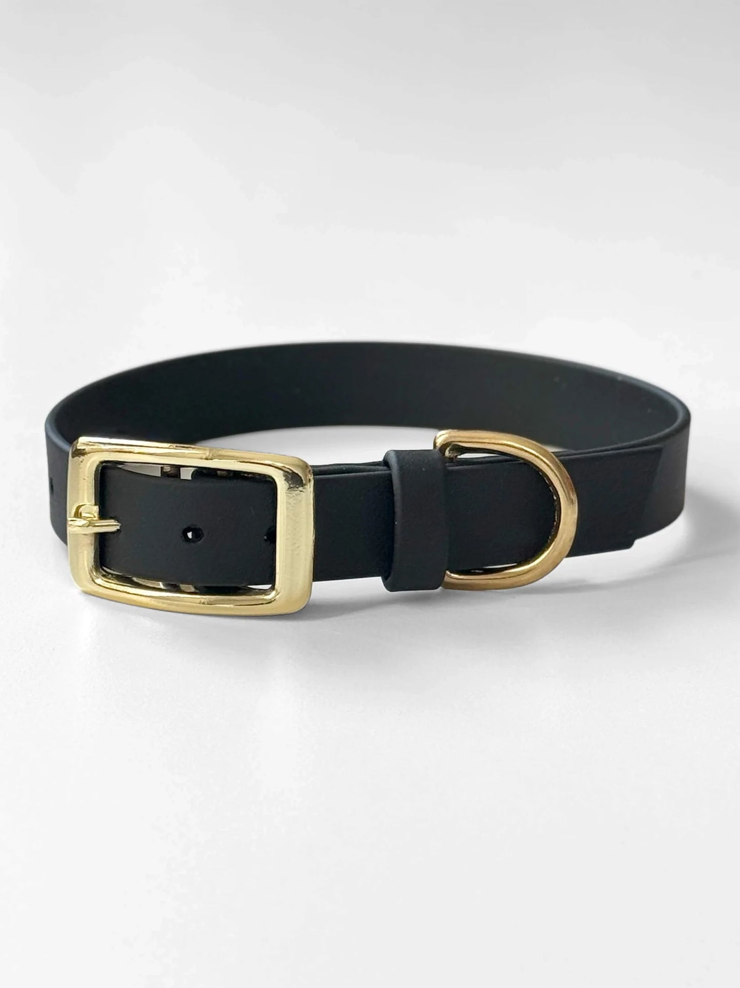 Obroża z Biothane z klamrą, Czarna, 25 mm, 35-45 cm