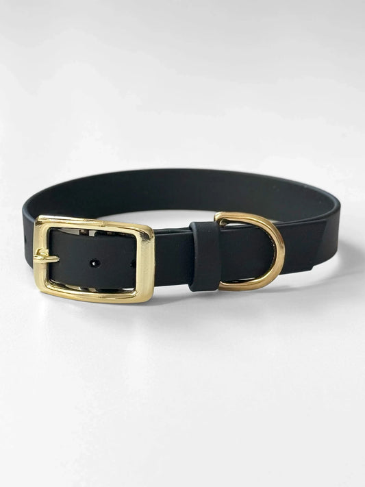 Obroża z Biothane z klamrą, Czarna, 19 mm, 33-39 cm