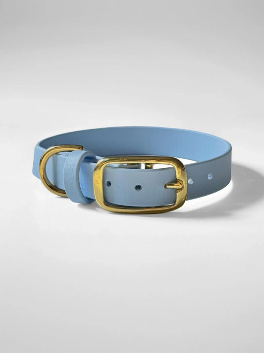 Obroża z Biothane dla psa z klamrą, Błękitna