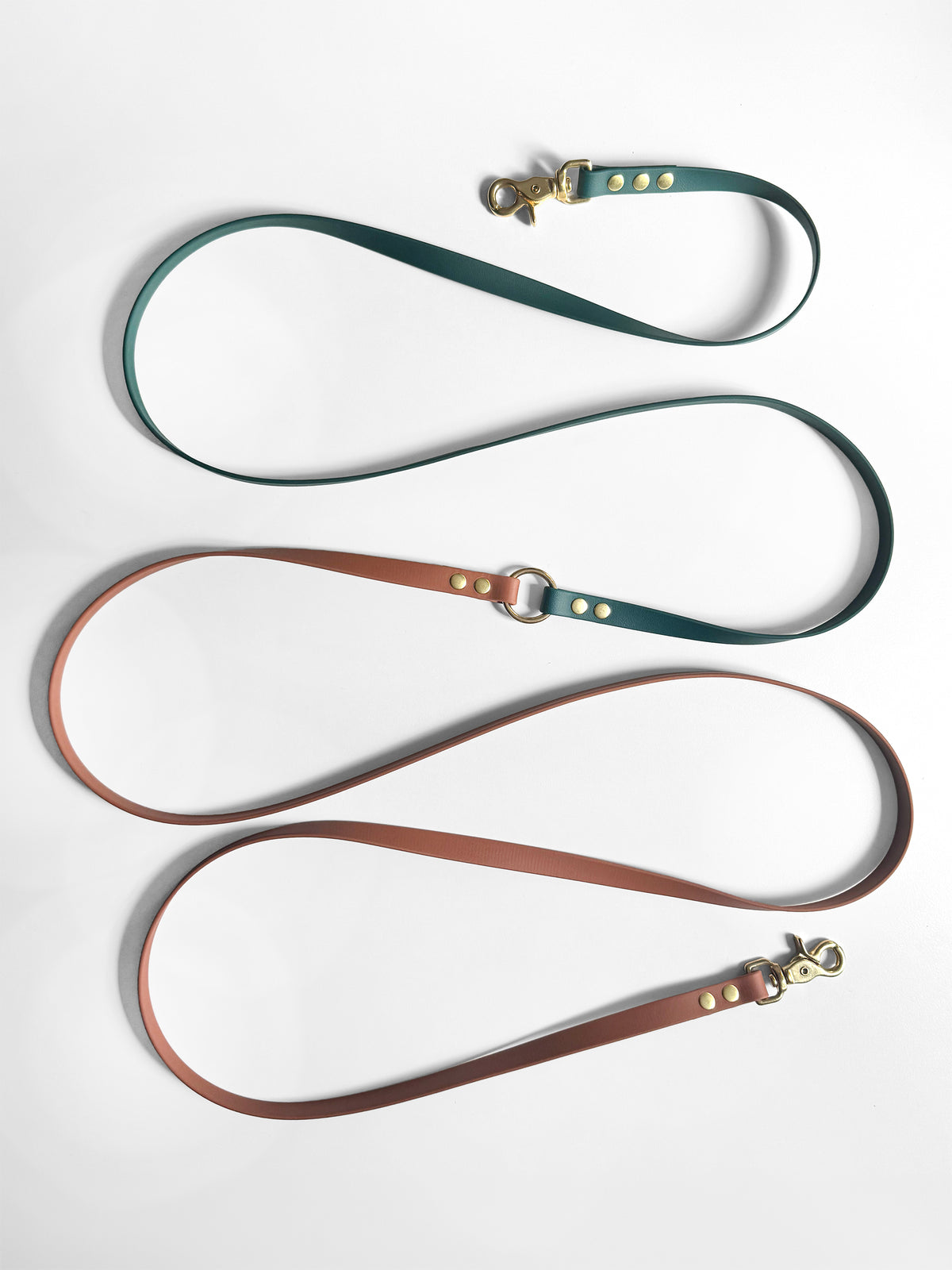Smycz BioThane® Hands-free, Ciemna Zieleń i Jasny Brąz