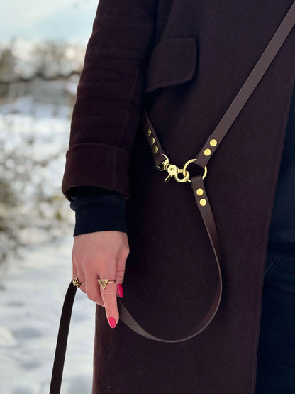 Smycz BioThane® Hands-free, Ciemny Brąz