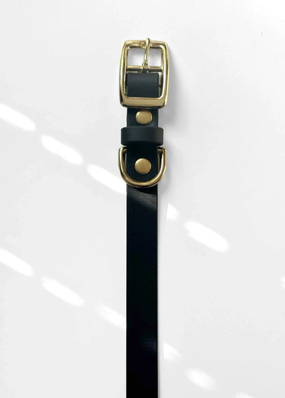 Obroża z Biothane z klamrą, Czarna, 25 mm, 35-45 cm