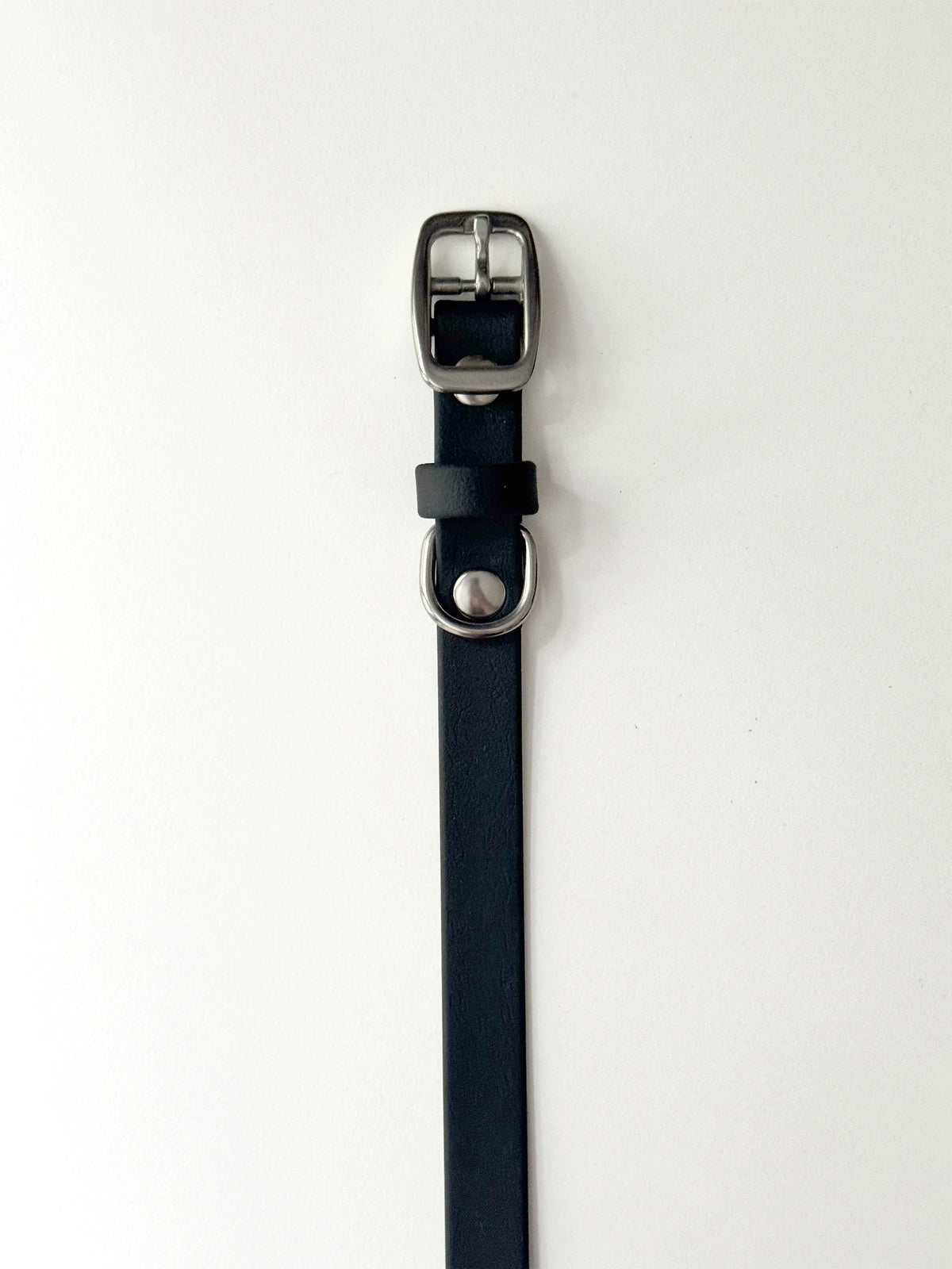 Obroża z Biothane z klamrą, Czarna, 16 mm, 27 cm - 33 cm, okucia ze stali nierdzewnej