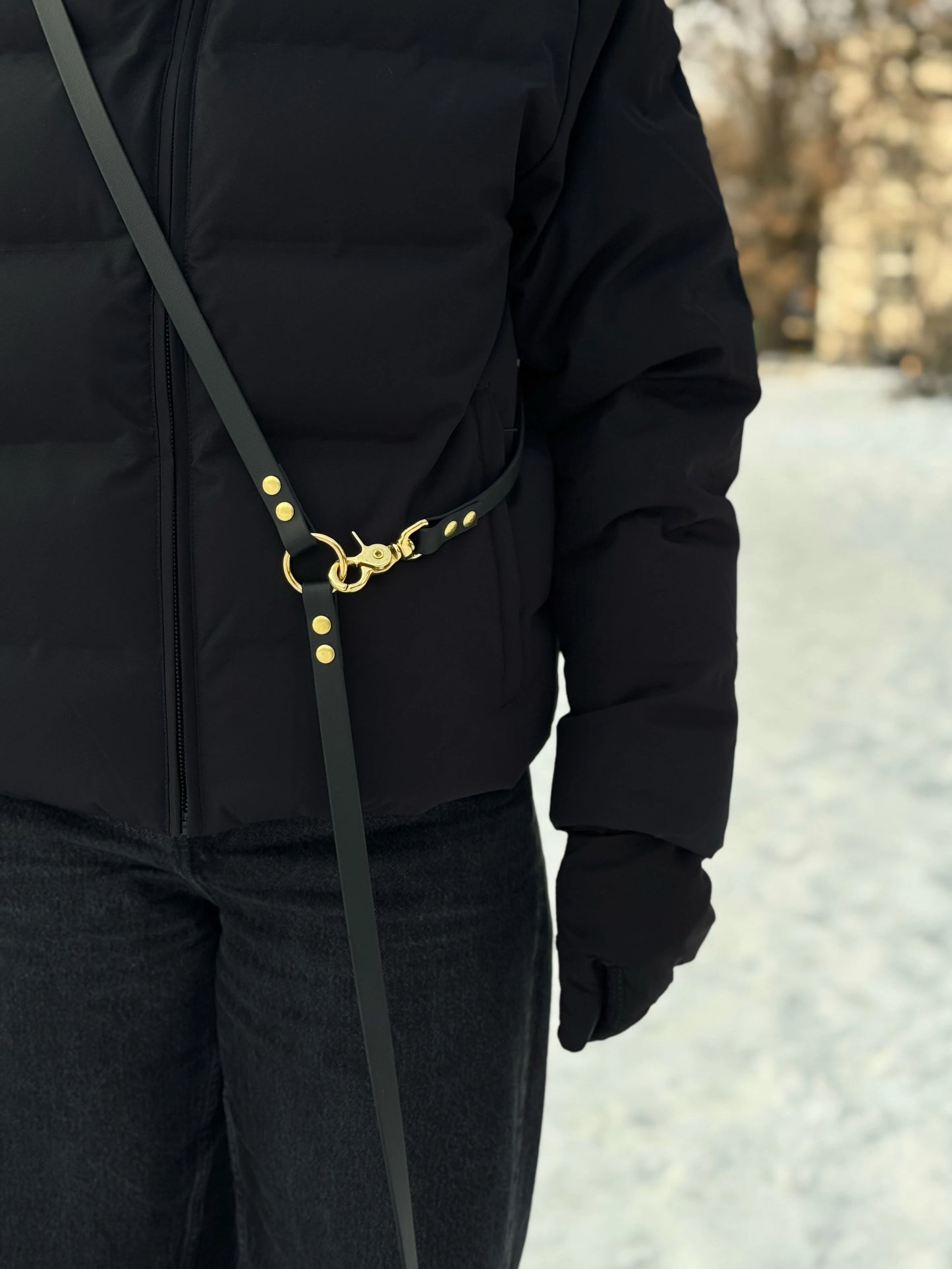 Smycz BioThane® Hands-free, Czarna