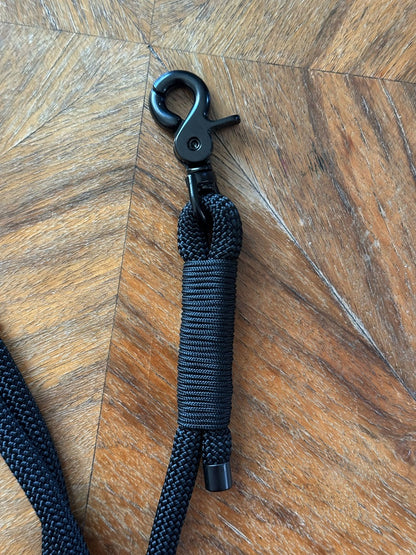 Smycz linowa 10 mm, 2 m, czarna