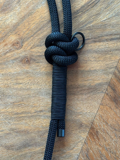 Smycz linowa 10 mm, 2 m, czarna