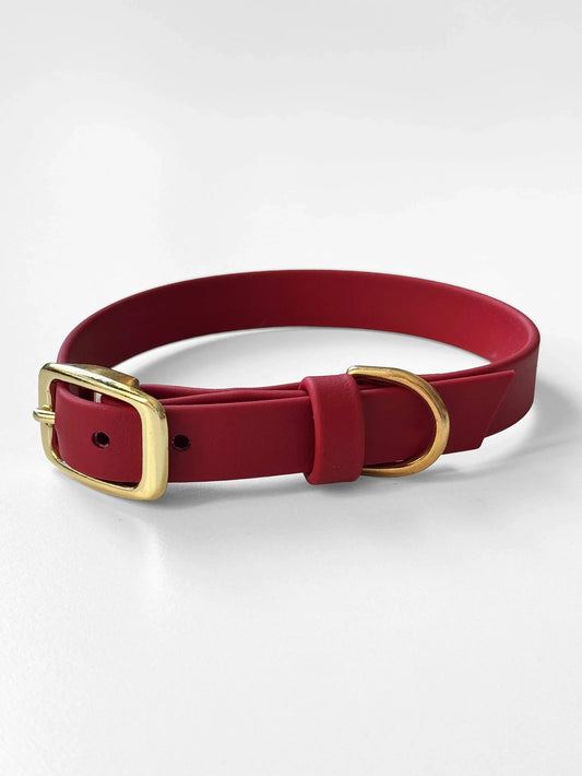 Obroża z Biothane dla psa z klamrą, Czerwona