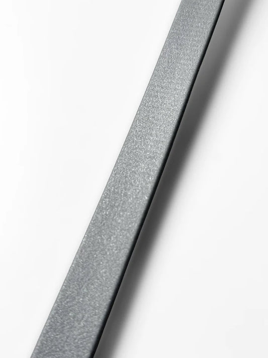 Smycz przepinana DUO: BioThane® & Lina PPM, Srebrny z czarnym, 2.95 m, 10 mm lina / 16 mm BioThane®