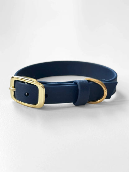 Obroża z Biothane dla psa z klamrą, Granatowa