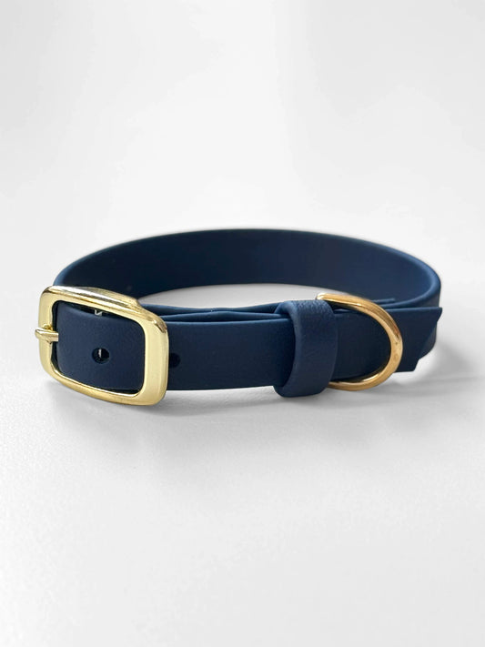 Obroża z Biothane dla psa z klamrą, Granatowa