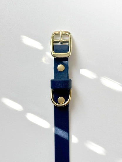 Obroża z Biothane dla psa z klamrą, Granatowa