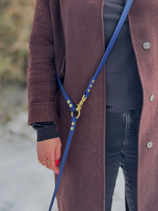 Smycz BioThane® Hands-free, Granatowa