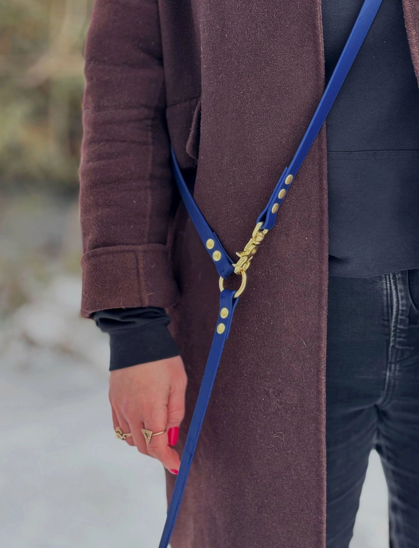 Smycz BioThane® Hands-free, Granatowa