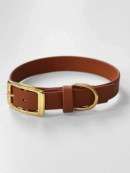 Obroża z Biothane dla psa z klamrą, Jasny brąz