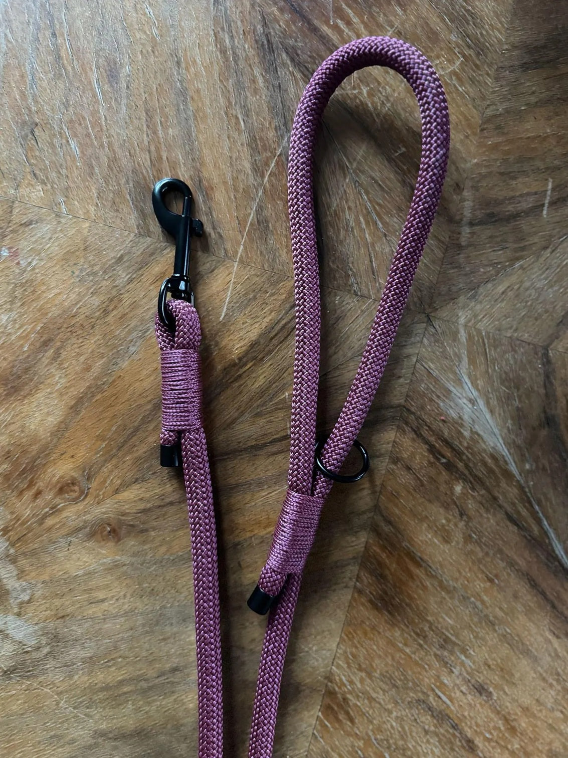 Smycz linowa 10 mm, 2 m, bakłażanowa/oberżynowa