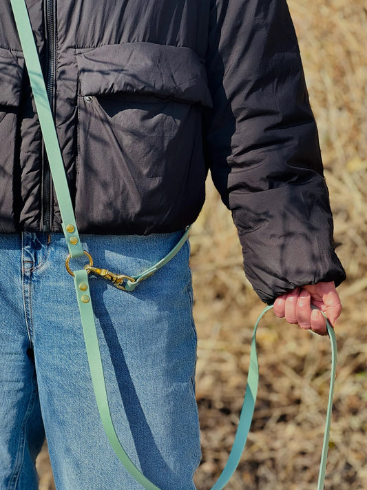 Smycz BioThane® Hands-free, Szałwiowa, 3 m, 16 mm
