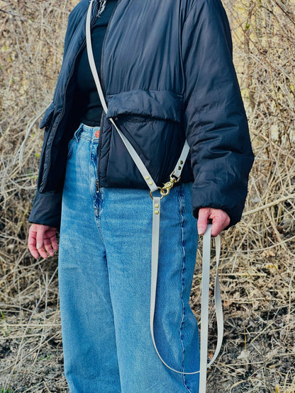 Smycz BioThane® Hands-free, Ciepła szarość