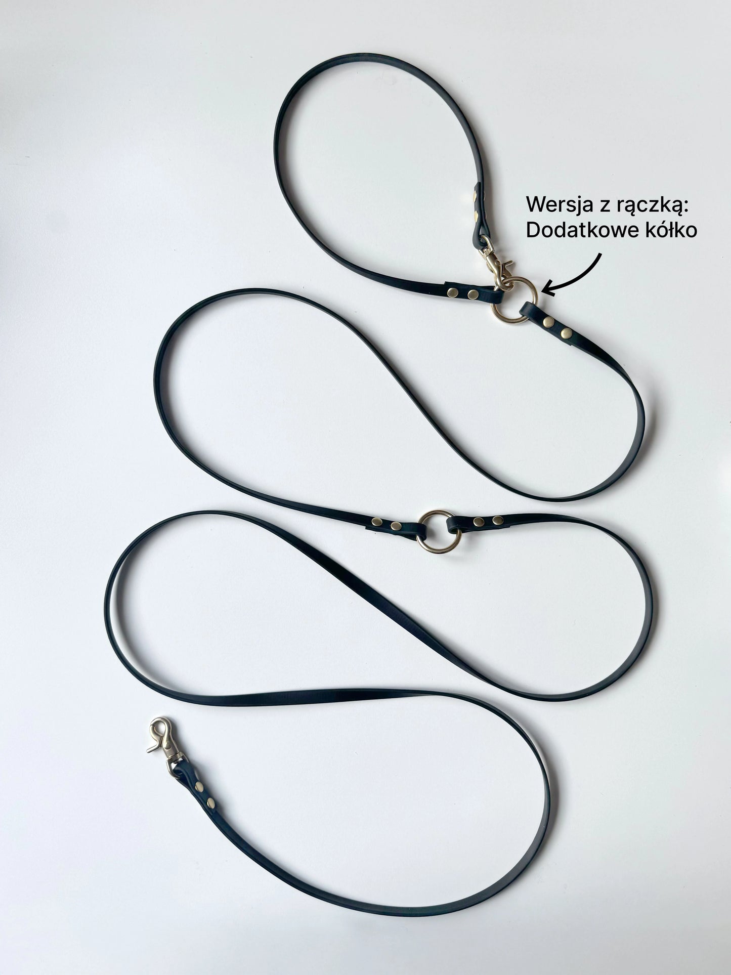 Smycz BioThane® Hands-free, Szałwiowa i jasny brąz