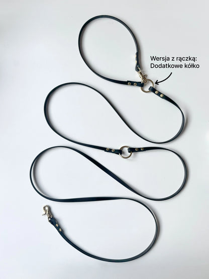 Smycz BioThane® Hands-free, Szałwiowa i jasny brąz