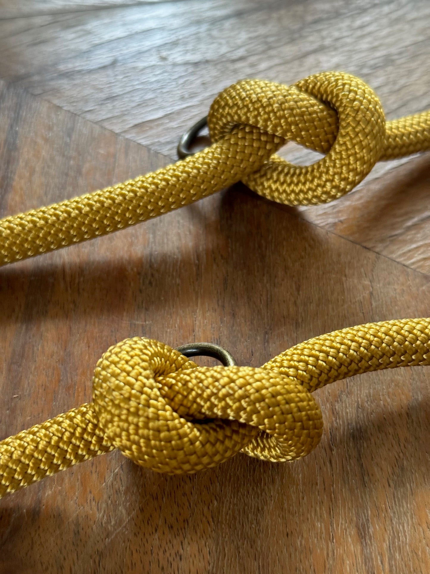 Smycz linowa hands-free 10 mm, 2.8 m, złota/musztardowa